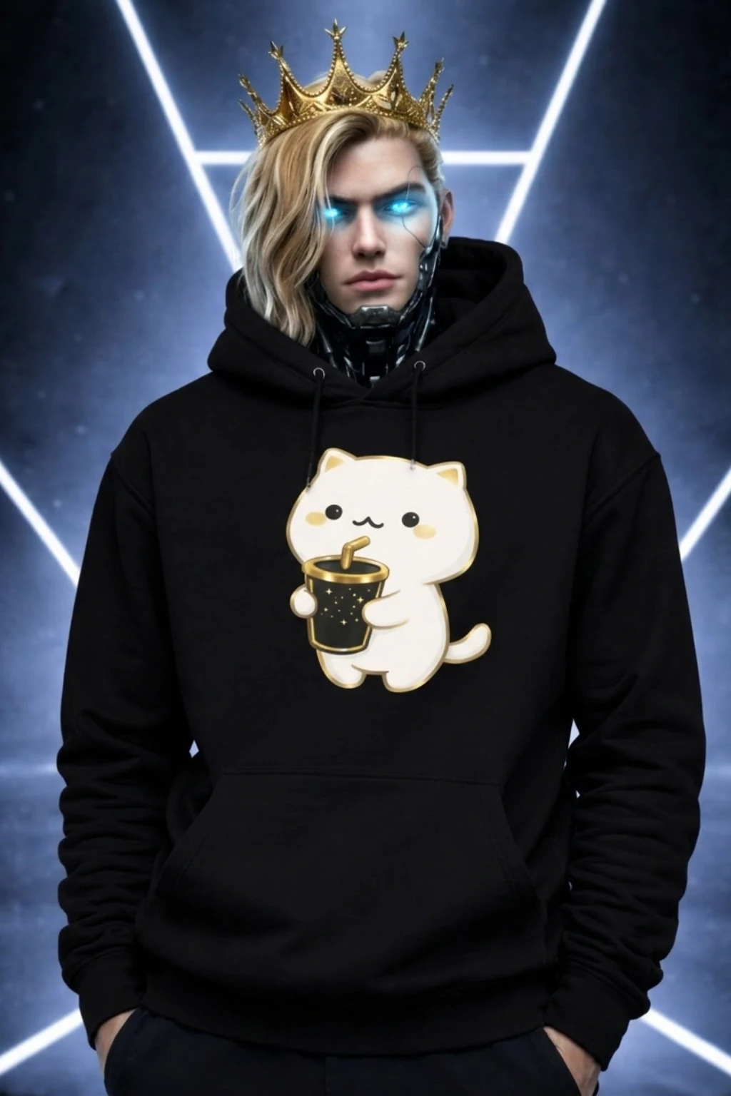 Sudadera con capucha ANYMO Statement Negra